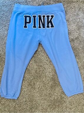 🌺PINK Victoria's Secret -Blue Drawstring Capri- Joggers🌺